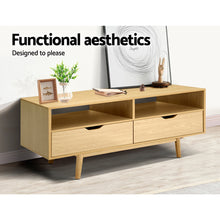 Load image into Gallery viewer, 120cm Scandinavian Wooden TV Cabinet Entertainment Unit