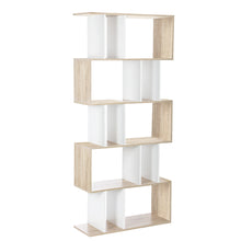 Load image into Gallery viewer, 5 Tier Display Book Storage Shelf Unit - White Brown