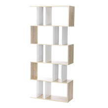 Load image into Gallery viewer, 5 Tier Display Book Storage Shelf Unit - White Brown