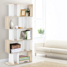 Load image into Gallery viewer, 5 Tier Display Book Storage Shelf Unit - White Brown