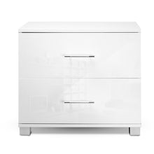 Load image into Gallery viewer, High Gloss Two Drawers Bedside Table - White