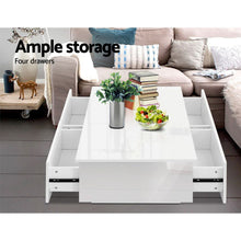 Load image into Gallery viewer, 4 Storage Drawers High Gloss Modern Coffee Table