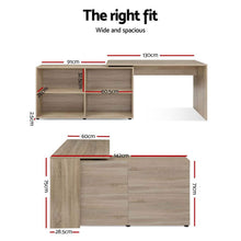 Load image into Gallery viewer, Artiss Office Computer Desk Corner Study Table Workstation Bookcase Storage
