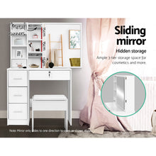 Load image into Gallery viewer, Artiss Dressing Table Stool Mirror Jewellery Cabinet Makeup Storage Drawer White