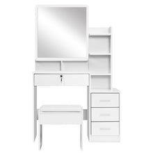 Load image into Gallery viewer, Dressing Table Mirror Stool Jewellery Cabinet Makeup Organizer Drawer
