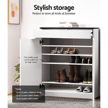 Load image into Gallery viewer, Artiss Shoe Cabinet Shoes Storage Rack High Gloss Organiser Cupboard White