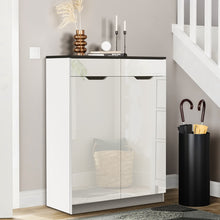 Load image into Gallery viewer, Artiss Shoe Cabinet Shoes Storage Rack High Gloss Organiser Cupboard White