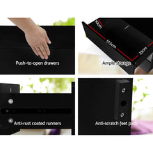 Load image into Gallery viewer, Modern design 2 Drawers RGB LED Side High Gloss Black Bedside Table