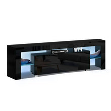 Load image into Gallery viewer, 160cm RGB LED Gloss Stylish TV Cabinet Entertainment Unit - Black
