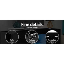 Load image into Gallery viewer, 130cm RGB LED High Gloss Black TV Cabinet Entertainment Unit
