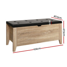 Load image into Gallery viewer, Artiss Storage Ottoman Blanket Box Leather Bench Foot Stool Chest Toy Oak Couch