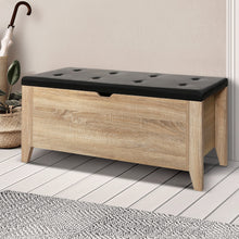 Load image into Gallery viewer, Artiss Storage Ottoman Blanket Box Leather Bench Foot Stool Chest Toy Oak Couch