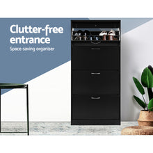 Load image into Gallery viewer, 60 Pairs Black Shoe Cabinet - Black