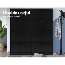 Load image into Gallery viewer, 60 Pairs Black Shoe Cabinet - Black
