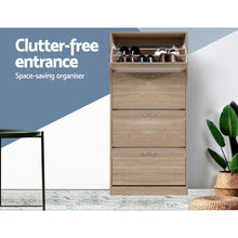 Load image into Gallery viewer, 60 Pairs Black Shoe Cabinet - Wood