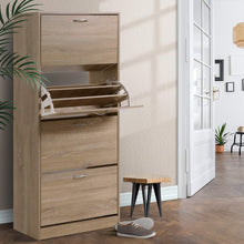 Load image into Gallery viewer, 60 Pairs Black Shoe Cabinet - Wood