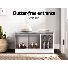 Load image into Gallery viewer, Artiss Shoe Cabinet Bench Shoes Organiser Storage Rack Shelf White Box Seat
