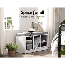 Load image into Gallery viewer, Artiss Shoe Cabinet Bench Shoes Organiser Storage Rack Shelf White Box Seat
