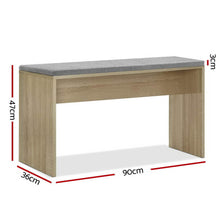 Load image into Gallery viewer, Artiss Dining Bench NATU Upholstery Seat Stool Chair Cushion Kitchen Furniture Oak 90cm