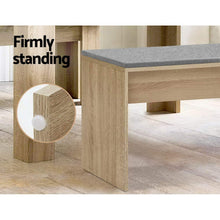 Load image into Gallery viewer, Artiss Dining Bench NATU Upholstery Seat Stool Chair Cushion Kitchen Furniture Oak 90cm