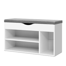 Load image into Gallery viewer, 9 pairs Shoe Storage Bench - White Grey