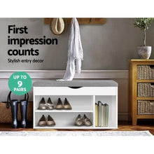Load image into Gallery viewer, 9 pairs Shoe Storage Bench - White Grey