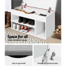 Load image into Gallery viewer, 9 pairs Shoe Storage Bench - White Grey