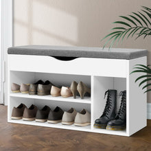 Load image into Gallery viewer, 9 pairs Shoe Storage Bench - White Grey