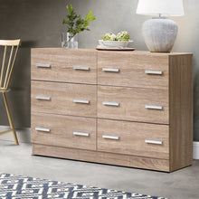 Load image into Gallery viewer, Artiss 6 Chest of Drawers Cabinet Dresser Table Tallboy Lowboy Storage Wood