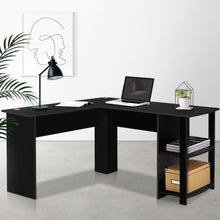 Load image into Gallery viewer, Corner Office Computer Desk - L-Shape Black