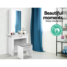 Load image into Gallery viewer, Jewellery Cabinet Vanity Dressing Table With Mirror Stool Mirror