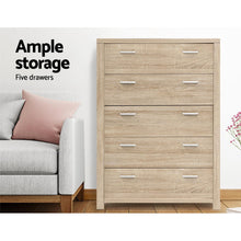 Load image into Gallery viewer, Artiss 5 Chest of Drawers Tallboy Dresser Table Bedroom Storage Cabinet