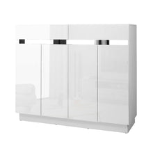 Load image into Gallery viewer, Artiss 120cm Shoe Cabinet Shoes Storage Rack High Gloss Cupboard White Drawers
