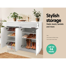 Load image into Gallery viewer, Artiss 120cm Shoe Cabinet Shoes Storage Rack High Gloss Cupboard White Drawers
