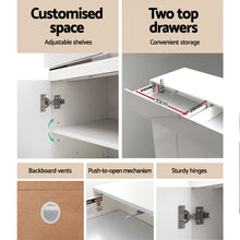 Load image into Gallery viewer, Artiss 120cm Shoe Cabinet Shoes Storage Rack High Gloss Cupboard White Drawers
