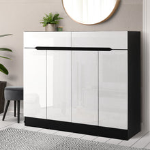 Load image into Gallery viewer, Artiss 120cm Shoe Cabinet Shoes Storage Rack High Gloss Cupboard Shelf Drawers
