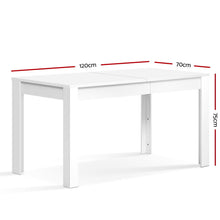 Load image into Gallery viewer, 4 Seater Wooden White 120cm square dining table