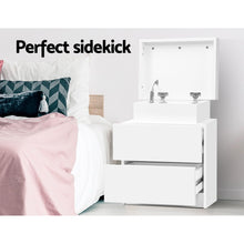 Load image into Gallery viewer, Artiss Bedside Tables 2 Drawers Side Table Storage Nightstand White Bedroom Wood