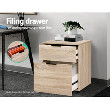 Load image into Gallery viewer, 2 Drawer Office Filing Cabinet - Wood