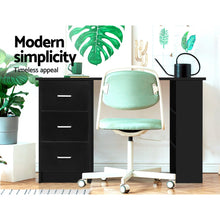 Load image into Gallery viewer, 3 Drawers 120cm Black Office Computer Desk
