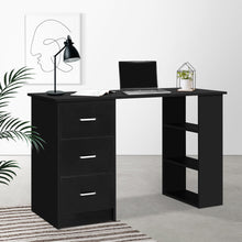 Load image into Gallery viewer, 3 Drawers 120cm Black Office Computer Desk
