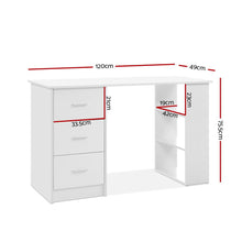 Load image into Gallery viewer, Artiss Office Computer Desk Student Study Table Workstation 3 Drawers Shelf 120cm