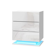 Load image into Gallery viewer, LED Gloss White Bedside Table - 1 PC