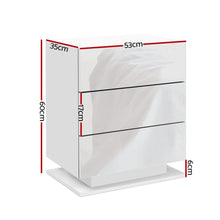 Load image into Gallery viewer, LED Gloss White Bedside Table - 1 PC