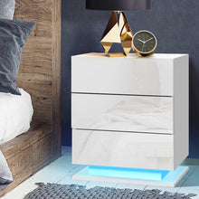 Load image into Gallery viewer, LED Gloss White Bedside Table - 1 PC
