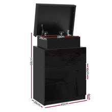 Load image into Gallery viewer, Artiss Bedside Tables Side Table 3 Drawers RGB LED High Gloss Nightstand Black