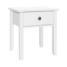 Load image into Gallery viewer, Bedside Tables Drawer Side Table Nightstand White Storage Cabinet White Lamp