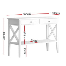 Load image into Gallery viewer, Artiss Console Table Hall Side Entry 2 Drawers Display White Desk Furniture