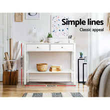Load image into Gallery viewer, Artiss Console Table Hall Side Entry 2 Drawers Display White Desk Furniture
