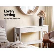 Load image into Gallery viewer, Artiss Console Table Hall Side Entry 2 Drawers Display White Desk Furniture